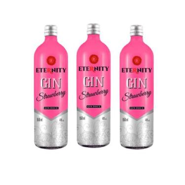 Imagem de Kit Gin Eternity Strawberry - Gin Doce 950ml 3 Unidades