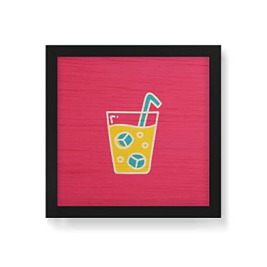 Imagem de Arte Maníacos Quadro Decorativo em Madeira Bebida Suco - 30x30cm (Moldura caixa em laca preta)