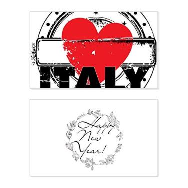 Imagem de I Love Italy Word Love Heart Circle Shape New Year Festival Greeting Card Bless Message Gift