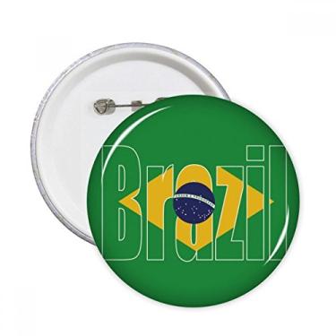 Imagem de Nome da bandeira do país do Brasil, pinos redondos, emblema, decoração de roupas, 5 peças, presente