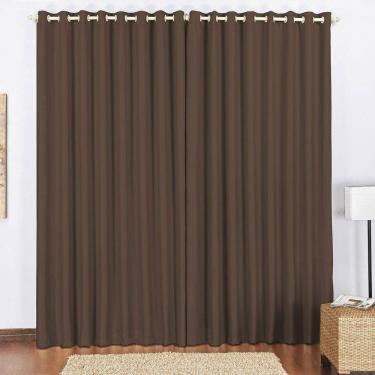 Imagem de Cortina Blackout 4,00M X 2,80M Tabaco Tecido Blackout Corta Luz Sala Ou Quarto