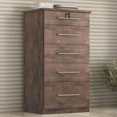 Imagem de Cômoda Lara 5 Gavetas Marrom - Quarta Divisão
