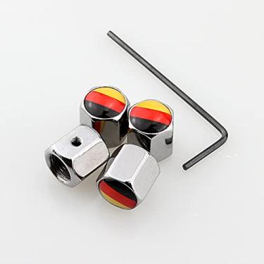 Imagem de HIBEYO Tampa da haste da válvula de alumínio premium com anel de borracha Tampa de poeira do aro da roda do pneu serve para carros, caminhões, motos, motocicletas, bicicletas, válvula antirroubo para