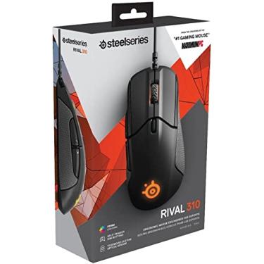 Imagem de SteelSeries Rival 310 Mouse para jogos – Sensor óptico TrueMove3 de 12.000 CPI – Botões Split-Trigger – Iluminação RGB, Preto, 62433