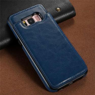 Imagem de Capa de telefone de couro flip para Samsung S23 S22 Ultra S21 S20 FE S10 S9 S8 Plus S7 Capa de cartão carteira para Galaxy Note 20, azul, para Samsung S20 FE 4G 5G