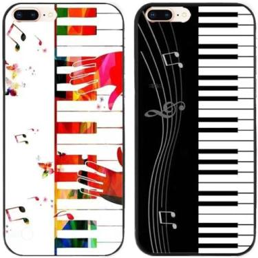 Imagem de 2 peças clássicas de piano impresso TPU gel silicone capa traseira para Apple iPhone todas as séries (iPhone 7 Plus/iPhone 8 Plus)