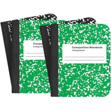 Imagem de 1InTheOffice Mini cadernos de composição, caderno de composição costurado, capa dura de mármore para caderno, costura 3x5, 80 folhas, cores sortidas, pacote com 4