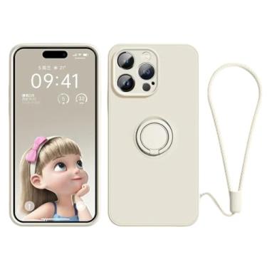 Imagem de Capa magnética de silicone líquido para iPhone 15 Pro Max 13 12 Mini para iPhone 14 13 12 11 Pro Max Puls XS XR Capa de telefone com suporte de anel, branco antigo, para iPhone 15