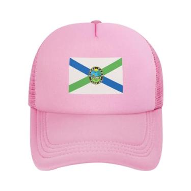 Imagem de MULIHU Boné de beisebol bandeira do condado de Miami-Dade, Flórida, para homens e mulheres, boné de caminhoneiro, boné de malha nas costas, rosa, Tamanho Único