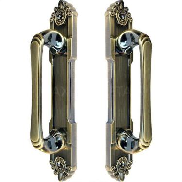 Imagem de Puxador Duplo Colonial Porta Correr Madeira Rústico 220Mm