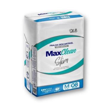 Imagem de Fralda Geriátrica Descartável Unissex Slim M 8 Unidades Maxclean
