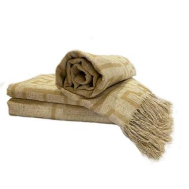 Imagem de Xale Manta Para Sofa Decorativo Com Franja 3 lugares 1,40 x 2,10 Jacqu