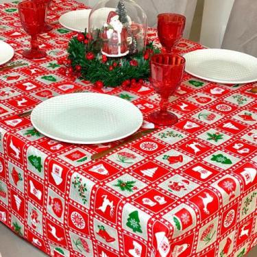Imagem de Toalha De Mesa Retangular Estampada Natal Mesa de Jantar Natalina - Mi