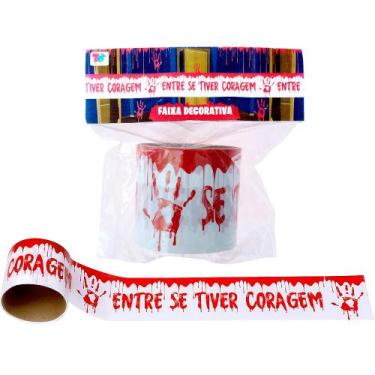 Imagem de Faixa de Decoração Vermelha com Sangue Halloween Festa - Toy Master