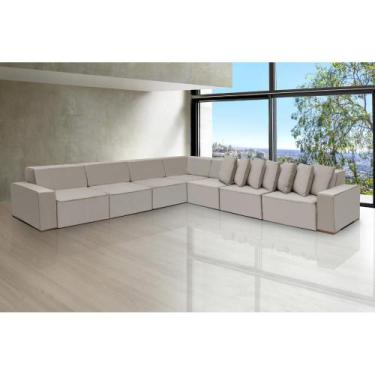 Imagem de Sofá Dubai 4.57x4.57m de Canto Retrátil - Sofisticato, avelã