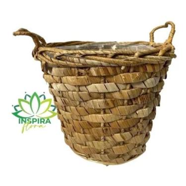 Imagem de Cesto Alto Importado Nassau M Fibra Natural C/alça 33cmx37cm - FLORA F
