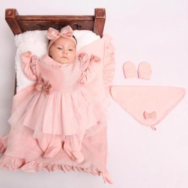 Imagem de Kit Saída Maternidade Menina Bebê Brilho - Asas de Anjo