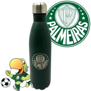 Imagem de Cantil Esportivo de Aço Inox 750ml Palmeiras Inquebrável Barato - Aton