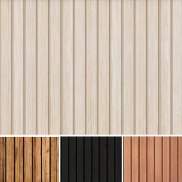 Imagem de Papel De Parede Adesivo Ripado Madeira Clara 10m X 45cm 3d - Leonora, 