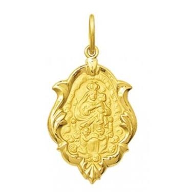 Imagem de Pingente Pequeno Modelo Trabalhado Ornato 1.3cm Santos Ouro 18k ( 47 S