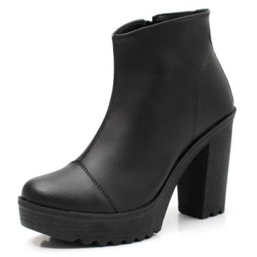 Imagem de Bota Feminina JCL STORE Coturno Cano Curto Casual Tratorada Lisa Moder