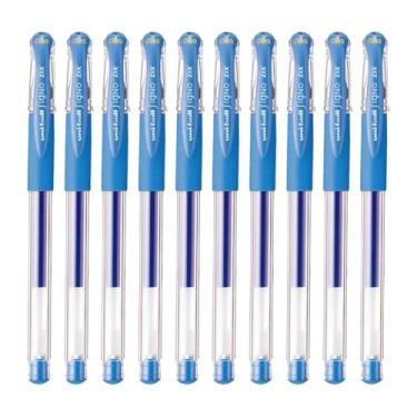 Imagem de Caneta esferográfica Uni-Ball Signo Snap Cap com tinta gel, ponta extrafina de 0,38 mm, tinta azul claro, Y.UM151A.8, pacote com 10