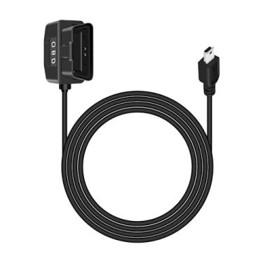 Imagem de RIIEYOCA Cabo de alimentação OBD para câmera veicular, adaptador mini USB para OBD-II com botão de interruptor, conector Plug and Play, monitoramento 24 horas/modo Acc (3,5 m)