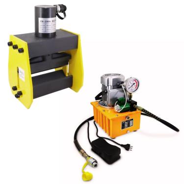 Imagem de Kit Dobrador Hidráulico de Bancada CB200A | Barramento de Cobre até 12mm + Bomba Hidráulica Elétrica