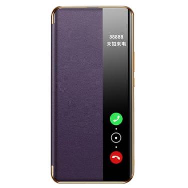 Imagem de LTLMYDAM Roxo, 70 Ultra, Capa para Huawei Pura 70 Ultra/70 Pro/70 Pro+/70, Smart Clear View Flip Leather Case Business Display Window Folio Cover