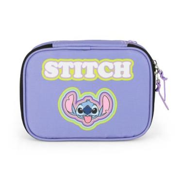 Imagem de Estojo Box Escolar Stitch Meninas Juvenil 36 Elásticos - Luxcel, Lilás