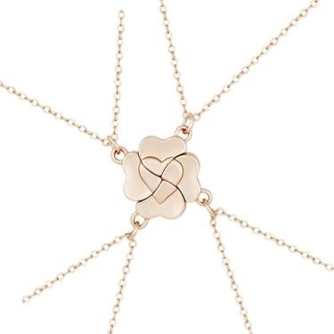 Imagem de Sunflower Jewellery Colar de amizade para colar de aço inoxidável 3/4 em forma de coração/pulseira de três corações composto de colar/pulseira da amizade, presentes para amigos, 6+2 inches, Ágata