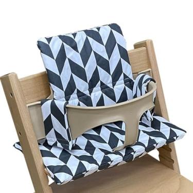 Imagem de Assento de cadeira de jantar para crescimento infantil, assento de cadeira de alimentação para bebê, almofada de assento, almofada de assento à prova d'água e à prova de óleo, preto e branco, uma peç