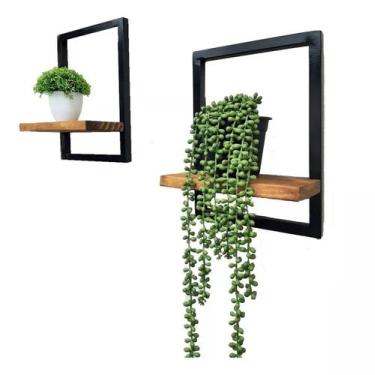 Imagem de Kit 2 Prateleiras Quadros Nicho de Ferro Industrial 45x30 - Personaliz