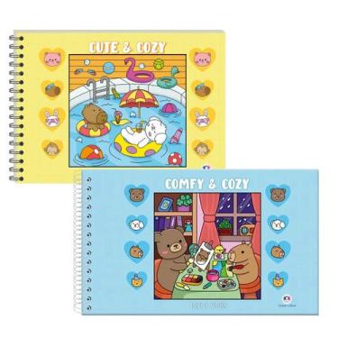 Imagem de Livro de colorir Comfy e Cozy Blue Azul e Cute e Cozy Amarelo perfeita