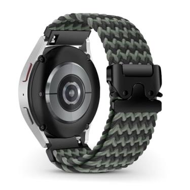 Imagem de RoYiio Pulseira de nylon para Samsung Galaxy Watch 7 FE 6 5 4 mm de 44 mm e 44 mm, respirável, macio, confortável, tecido de 20 mm para Garmin Vivoactive 5/Forerunner 165/Vivomove Trend - preto e
