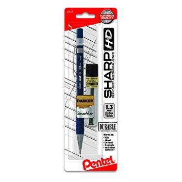 Imagem de Pentel Lapiseira Sharp HD (1,3 mm), corpo azul escuro, (1) refil de grafite super alto polímero (AM13LBP)