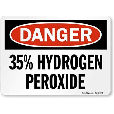 Imagem de SmartSign "Danger - Etiqueta de peróxido de hidrogênio 35% | Vinil laminado de 12,7 cm x 17,8 cm