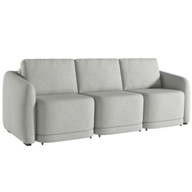 Imagem de Sofá Cama Para Sala De Estar 4 Lugares 336cm Montserrat K01 Linho Cinza - Lyam Decor