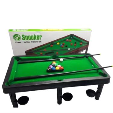 Imagem de Mesa de Bilhar Snooker, Kit com 2 Tacos, Jogo de Sinuca