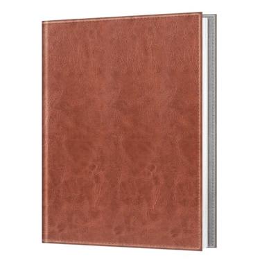 Imagem de FINTIE Álbum De Fotos 8X10 - 52 Bolsos, Capa Couro Vegano Premium, Álbuns Fotos, Coleção Portfólio Arte, Família/Casamento/Aniversário, Marrom Vintage