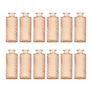 Imagem de Ioensy 12 peças de vasos de vidro decorativos, presente romântico, recipientes para plantas, arranjos de flores para exibição em ambientes internos e, Marrom