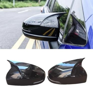 Imagem de Capa de proteção traseira para carro compatível com Fit 2021 Side Mirror Cover Trim Body Kit Acessórios para carro (preto brilhante)