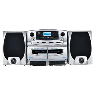 Imagem de Supersonic SC-2121BT Sistema de áudio de entretenimento Bluetooth, Bluetooth 5.0, leitor de MP3/CD, rádio AM/FM, entrada USB, gravador de cassete duplo, alto-falantes destacáveis de alto desempenho,