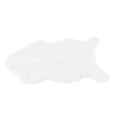 Imagem de Yctze Tapete de Pele de Pele de Carneiro Falso Tapete de área de Macio para Quarto e Decoração da Sala - Cobertura Aconchegante e Elegante do Piso (Branco)