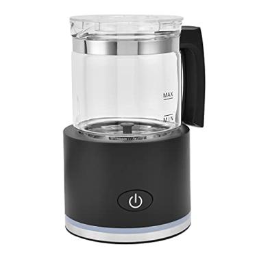 Imagem de Asixxsix Vaporizador de leite elétrico, espumador de leite e vaporizador, gerador de espuma quente e fria automático e aquecedor de leite para Latte, Cappuccinos, Macchiato (vidro preto)