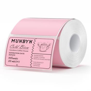 Imagem de MUNBYN Etiquetas térmicas rosa de 7 x 5 cm, etiquetas adesivas térmicas para preço, código de barras, correspondência, nome, 500 folhas/1 rolo