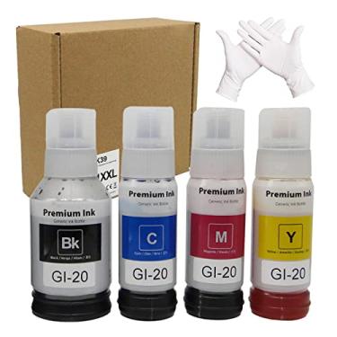 Imagem de BJ-INK Recarga De Tinta Compatível Com Cartuchos Canon Gi-20 Gi 21, Para Uso Impressoras Pixma G5020 G6020 G7020 G3270 G3260 G2260 G1220 Megatank (Pacote 4)