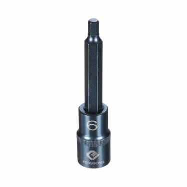 Imagem de HARFINGTON Soquete sextavado de impacto de 1/5.1 cm H6 (6 mm) Metric 10.2 cm Comprimento S2 aço soquetes de 6 pontos para adaptador de furadeira elétrica, azul