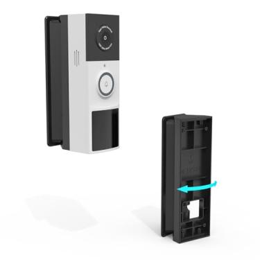 Imagem de VOMENC Suporte ajustável em ângulo esquerdo e direito de 0 a 45 graus compatível com a campainha de vídeo inteligente Tapo TP-Link D210/D225/D235/TD21 (preto)