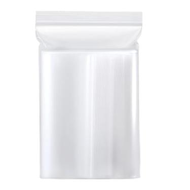 Imagem de 100 sacos plásticos pequenos que podem ser fechados com 7,6 cm x 17,8 cm de espessura, 6 mm, sacos de poliéster transparentes para joias, contas, artesanato, organização de itens pequenos